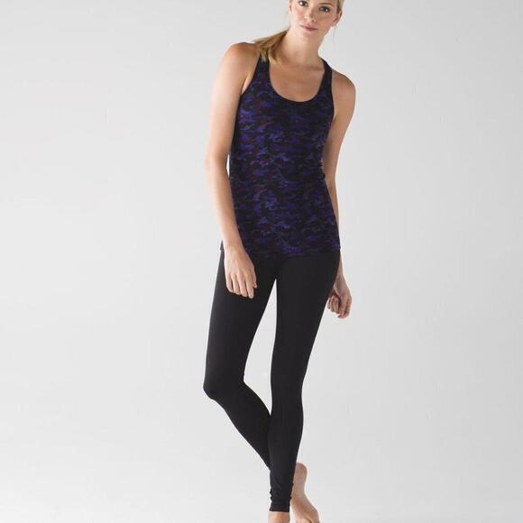 lululemon athletica Tops - Lululemon Cool Racerback II Mini Hounds Camo Emperor Blue Black Size 2